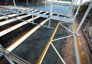 Steel frame with safety